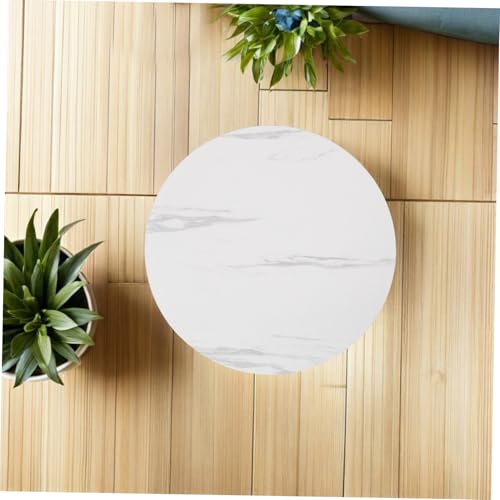 Plateau de table ronde 40 cm blanc marbre pour table basse simple