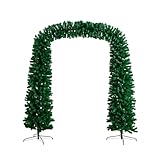 Nearly Natural 8ft. Pre-Lit Artificial Holiday Green Christmas Pine Archway with 650 Multifunction Warm White LED Lights