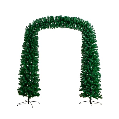 Nearly Natural 8ft. Pre-Lit Artificial Holiday Green Christmas Pine Archway
