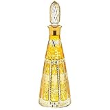 Höhe: ca. 38 cm Karaffe Dekanter Dekaner Dekanflasche Dekaner Dekankaraffe Whiskeykaraffe Likörkaraffe Yellow Queen 1.000 ml aufwendig Handbemalt Hochwertiges Glas