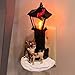 Rudolph and Clarice By Lamppost 7.25 Inch Resin Stone Flickering Night Light