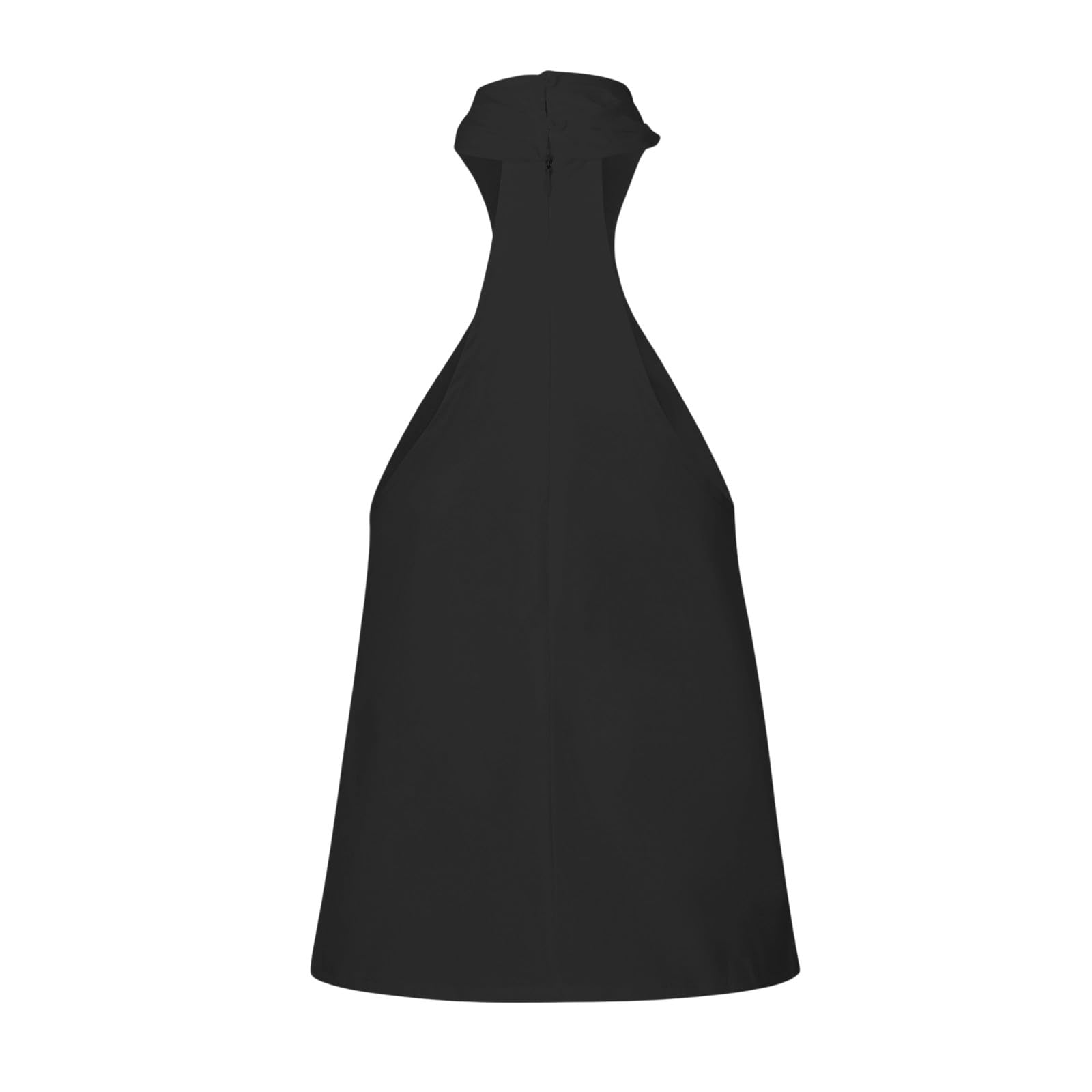 T-shirt e canotte da donna, estive, con allacciatura al collo, top da spiaggia, senza maniche, elegante, casual, sexy, basic, schiena scoperta, tinta unita