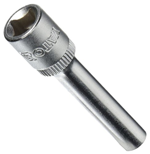 Image of Yato YT-1414 Hexagonal Deep Socket 4.5mm x 50mm for 1 /4 Inch Wrench Set - CrV Chromium Mirror Plated Steel Tool for Home & Mechanical Use