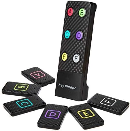 Reyke Remote Key Finder, item Tracker/Wireless RF Item Locator with Base Support for Keys Pets Cell Phone (6 Receivers, 1 Remote Control)