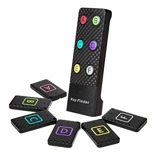 Reyke Remote Key Finder, item Tracker/Wireless RF Item Locator with Base Support for Keys Pets Cell Phone (6 Receivers, 1 Remote Control)