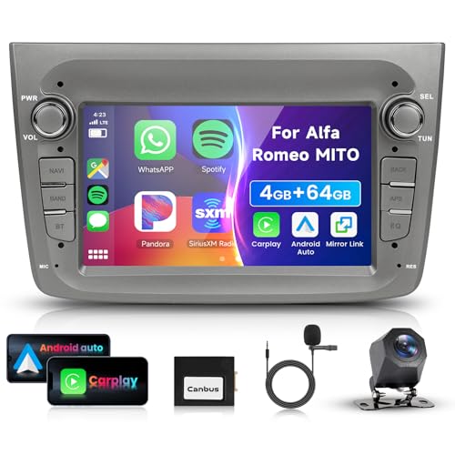 Radio para Alfa Romeo Mito con Carplay inalámbrico y pantalla táctil de 7 pulgadas