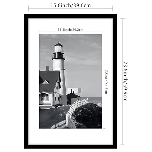 Picrit 16x24 Picture Frame 3 Pack, Black Poster Frame, Display Poster 12 x 18 with Mat or 16 x 24 without Mat for Horizontal or Vertical Wall Mounting