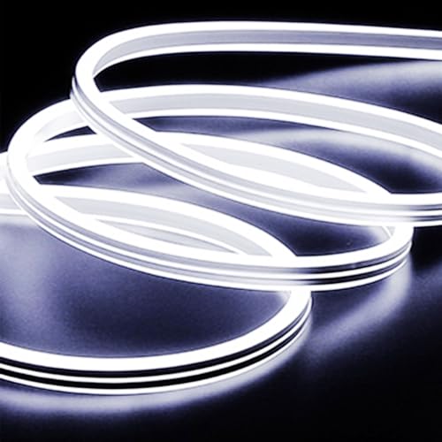 Tira de luces LED neón doble cara 20FT 110V-130V blanca día miniatura 3