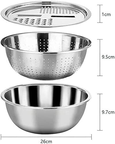 kridix-3-in-1-Kitchen-Multipurpose-Stainless-Steel-Bowl-Drain-Basket-Julienne-Graters-for-Vegetable-Cutter-Fruit-Grater-Mesh-Strainers-Cutter-Grater-Salad-Maker-Salad-MakerSet-of-1-26CM