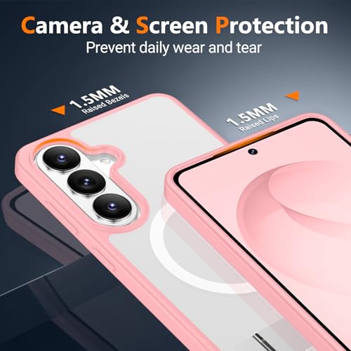 Image of SPIDERCASE Magnetic for Samsung Galaxy S26 Case, [3 Stand Ways][ Military Grade Drop Protection] with Invisible Stand Shockproof Slim Case for Samsung Galaxy S26 6.3 inch, Pink