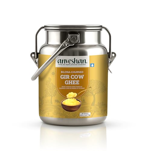 Image of Anveshan A2 Gir Cow Ghee - 2.5L Dolchi | Traditional Bilona Method | Curd- Churned | Cultured | Pure and Nutural | Lactose and Gluten Free | Lab Tested