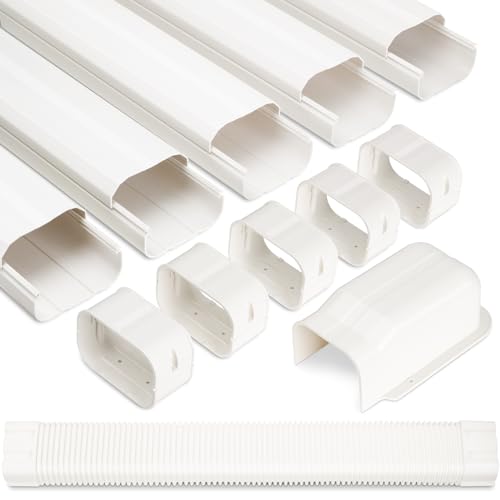 La Mejor Selección de Aires acondicionados de tipo split para comprar hoy. 48 Kalkehay - Juego de funda de línea de PVC para mini aire acondicionado dividido y central, 4 pulgadas de ancho y 9 pies de largo, kit de cubierta decorativa para sistemas de bomba...