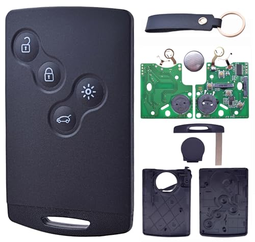 ANGOFIZ Clé Carte Complète Electronique à Programmer Compatible avec Renault Clio 4 (2009-2015) Captur (2013-2019) Puce 433MHz PCF7953/4A