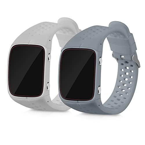 kwmobile Straps Compatible with Polar M400 / M430 Straps, 2x Replacement Silicone Watch Bands, Smartwatch or Fitness Tracker
