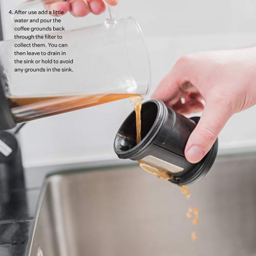 Barista & Co Manual, cafetera especial, infusor de café y té 4 en 1 con vaso de vidrio borosilicato, filtro de metal y… - Imagen 8