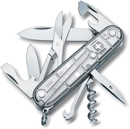 Victorinox Swiss Army Knife - Climber - 14 Functions, Multitool - Grey, 91 mm (13703T7)