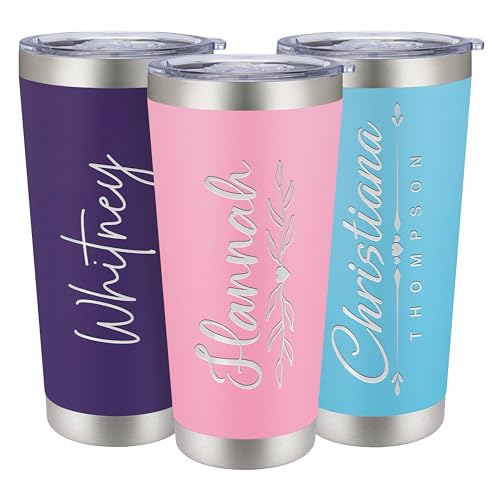 Personalized 30oz Tumbler with Engraved Name | Light Pink Stainless