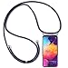Produktbild UYMO Handykette Kompatibel mit Samsung Galaxy A20e Hülle- Stylische Kette Schutzhülle mit Band Handyhülle zum Umhängen Kordel (Blau)