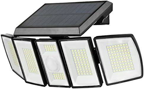 SA Products 300 LED Solar Security Light - 3 Lamp Heads, 7000K Brightness, Motion Sensors - Durable, IP65 Waterproof - Outdoor Solar Powered Lighting for Garden, Decking, Yard, Patio, Garage - 1-Pack