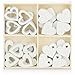 com-four® 32x Coeur Sprinkle Decoration - Petits Coeurs en Bois en Quatre Motifs - Coeurs en Bois pour Les décorations de Table au Printemps, à Pâques, Lors des Mariages (32 Morceaux de cœur)