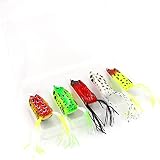 OFYDNR 5 Pcs Topwater Frog Lures Set, Frog Lure Ray Frog Topwater Fishing Crankbait Lures Fishing Lu