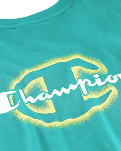Champion Erkek Grafik Baskılı T-Shirt, Yeşil, XXL - Görsel 6