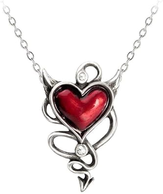 Alchemy Devil Heart Necklace England Sinful Blood Red Naughty Enamel Gothic