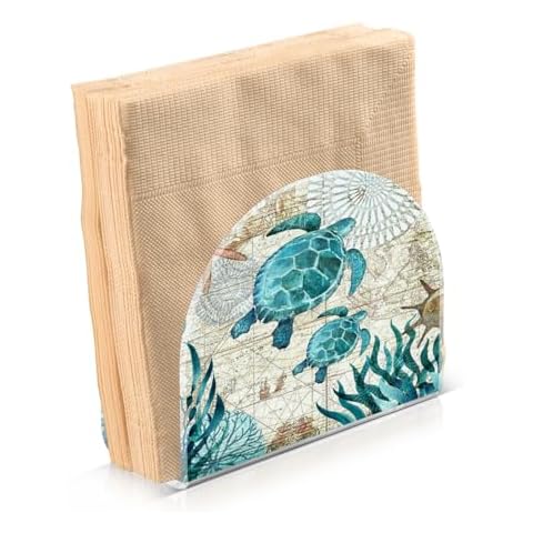 Vintage Ocean Sea Turtle Acrylic Napkin Holder Cover