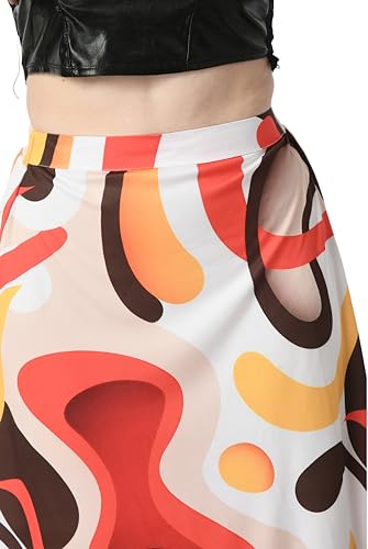 Image of VAGISHA Blooming Below Knee | Middi Printed A-line Skirt for Women's /Girl's |100% Polyblend | Soft & Breathable Fabric | Elastic Band | Casual Wear |M-XXXL|28 inch-36 inch inches