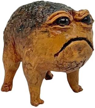 1Pcs African Dwarf Frog Angry Toad Cute African Rain Frog Decoration Ugly Angry Outdoor Garden Patio Frog Decor Statue for Bookshelf Home Decor