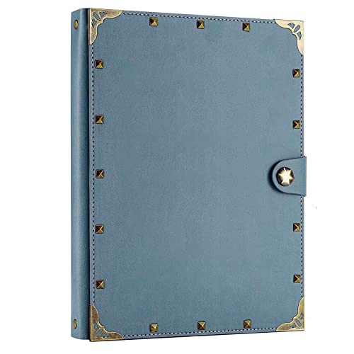 ZEEYUAN 80 Seiten Fotoalbum Scrapbook Nieten Leder DIY Erinnerungsbuch als Babyalbum, Hochzeitsalbum, Reisealbum Cover