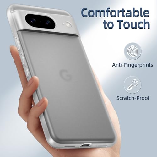 Image of X-level for Google Pixel 8 Case, Extra Slim 0.3 mm Thin Translucent Matte Finish Soft Phone Cover, Anti-Scratch Shockproof Case for Google Pixel 8, Translucent White