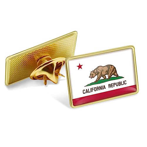 Image of 24 /50 /100Pcs California State Flag Lapel Pins Bulk - Metal Calif. CA Brooch Badge Souvenir for Men Women Clothes Bags Hats