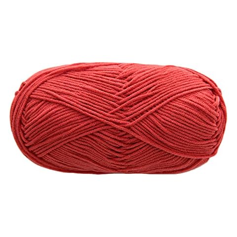50 Grams/Ball Soft Lightweight Crochet and Knitting Yarn Cotton Yarn for Pompom Art, Weaving, Crochet and Knitting Project(#31 Coral Red) Cover