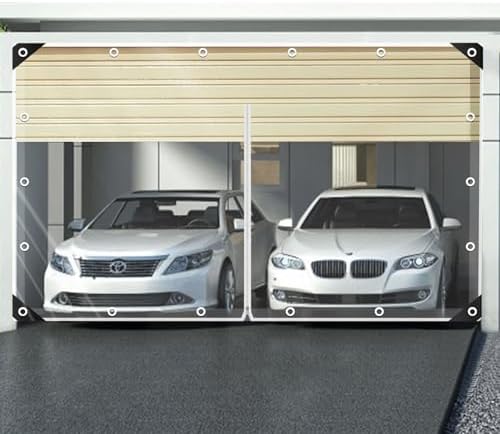 Transparente Abdeckplane 420g/m² PVC Plane mit Ösen und Reißverschluss, wasserdichte Plane Wind- und Regenschutz, für Pavillon, Carport, Balkon, Terrassen (2x4m)