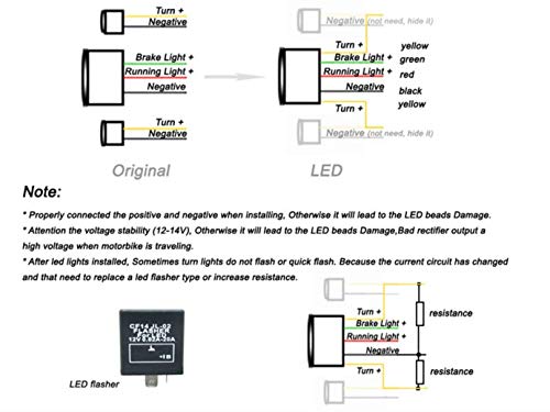 Image of MZS Motorcycle Tail Light, LED Integrated Turn Signal Blinker Clear Lens Compatible with Z1000 2010-2013 / Z1000SX 2011-2019 / KLE650 2010-2019