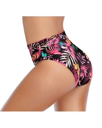 Image of Tempt Me Women's High Waisted Bikini Bottom Tummy Control Ruched Bathing Suit Swim Bottom