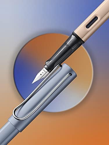 Lamy 1235645 AL-star Fountain Pen 38, Azure Aluminium Fountain Pen with Transparent Grip and Steel Nib, Nib Size F