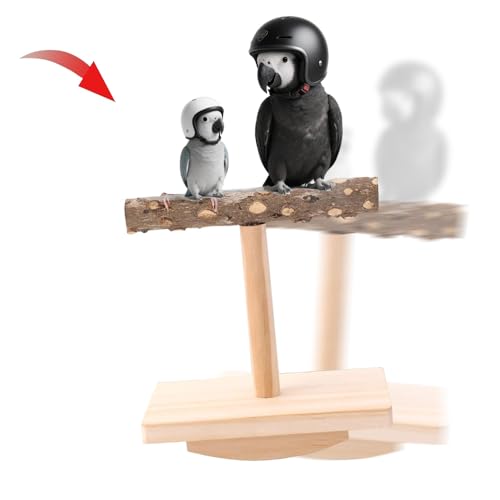 2- Pieces Natural Wooden Bird Habitat Training Toy Bird Wooden Habitat Platform Habitat Frame Birdcage Toy Fitness Accessories Suitable for Long Tailed Parrots Cockatoos Macaws Sparrow Love Birds