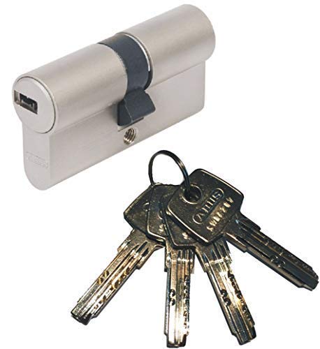 Abus EC550 - Bombín cilíndrico de doble embrague (40 x 50 mm, incluye 4 llaves)