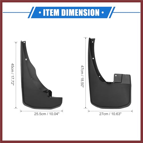 Image of Mud Flaps Kit Compatible for Nissan Frontier 2005-2023, Quality Plastic Black Front and Rear Splash Guards Replace Parts