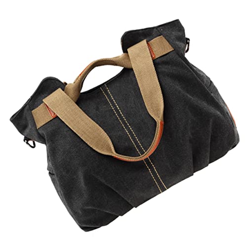 Sac Toile Noire Haute Densité Cabas à Main Chic Finitions Renforcées
