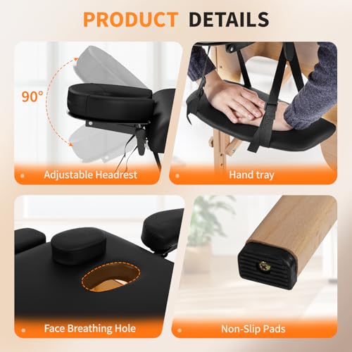 image for BestMassage Massage Bed Portable Massage Table 24 inch Wide Lash Bed H