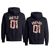 Double Fashion Best Friend Hoodies for 2 Matching Hoodies for Best Friends White BFF Hoodi Pullover Sweaters