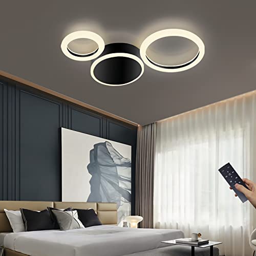 Lustre plafonnier LED dimmable YangRy avec anneaux design pour un éclairage personnalisé