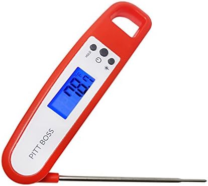 Pitt Boss Instant Read Digital Meat Thermometer | Water Resistant Electric Temperature Probe for BBQ Cooking Grilling and Kitchen Baking with Large Backlight LED Display and Magnetic Backing