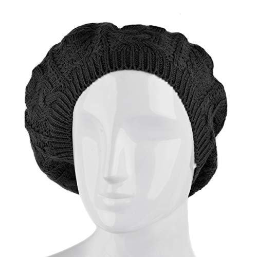 Bg Soft Knit Solid Color Beanie, Chic, And Lightweight Crochet Knitted Style Beanie Hat For Women, One Size Slouchy - Black #TOP1