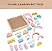 Fisher-Price Wood Toddler Toy Castle Block Set, 28 Wooden Pieces for Stacking Developmental Play Preschool Kids Ages 2+ Years