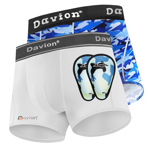 Davion Youth Boys Baseball Cup Underwear with Soft Protective Athletic Cup Compression Shorts for Baseball,Football, Lacrosse