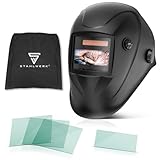 STAHLWERK Automatik-Schweißhelm 3 in 1 WORKER - Schweißerhelm mit True-Colour, automatische...